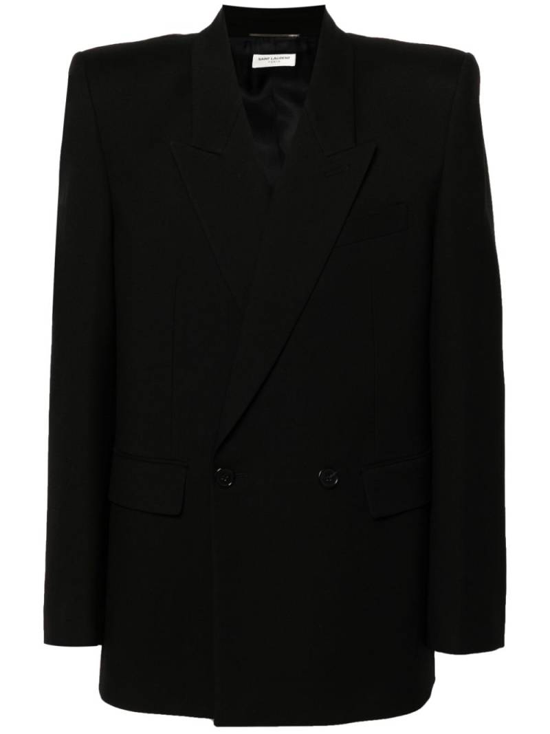 Saint Laurent double-breasted virgin wool blazer - Black von Saint Laurent