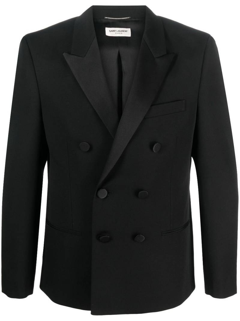 Saint Laurent double-breasted wool blazer - Black von Saint Laurent