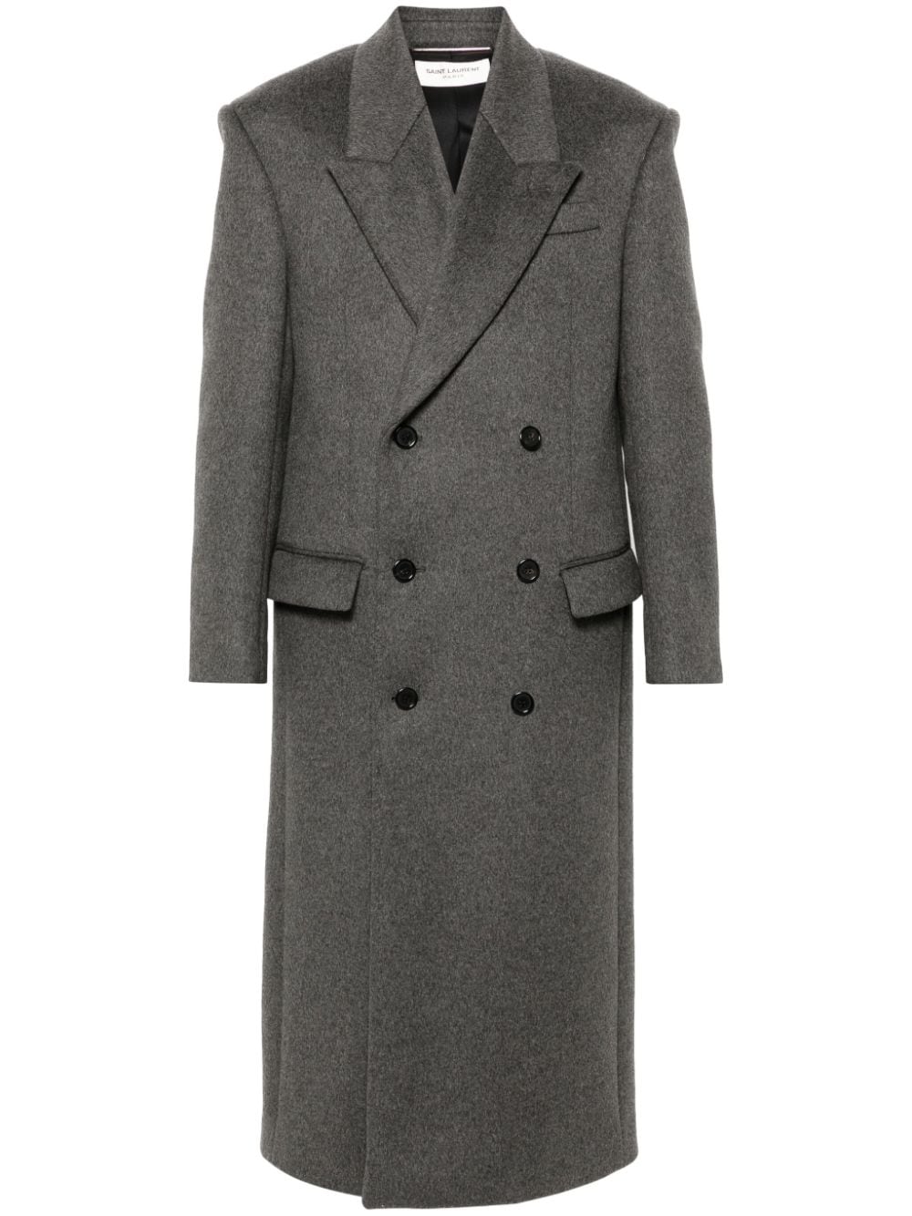 Saint Laurent double-breasted wool coat - Grey von Saint Laurent