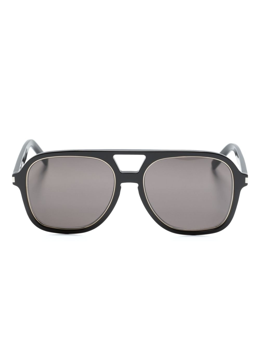 Saint Laurent double-bridge oversize-frame sunglasses - Black von Saint Laurent