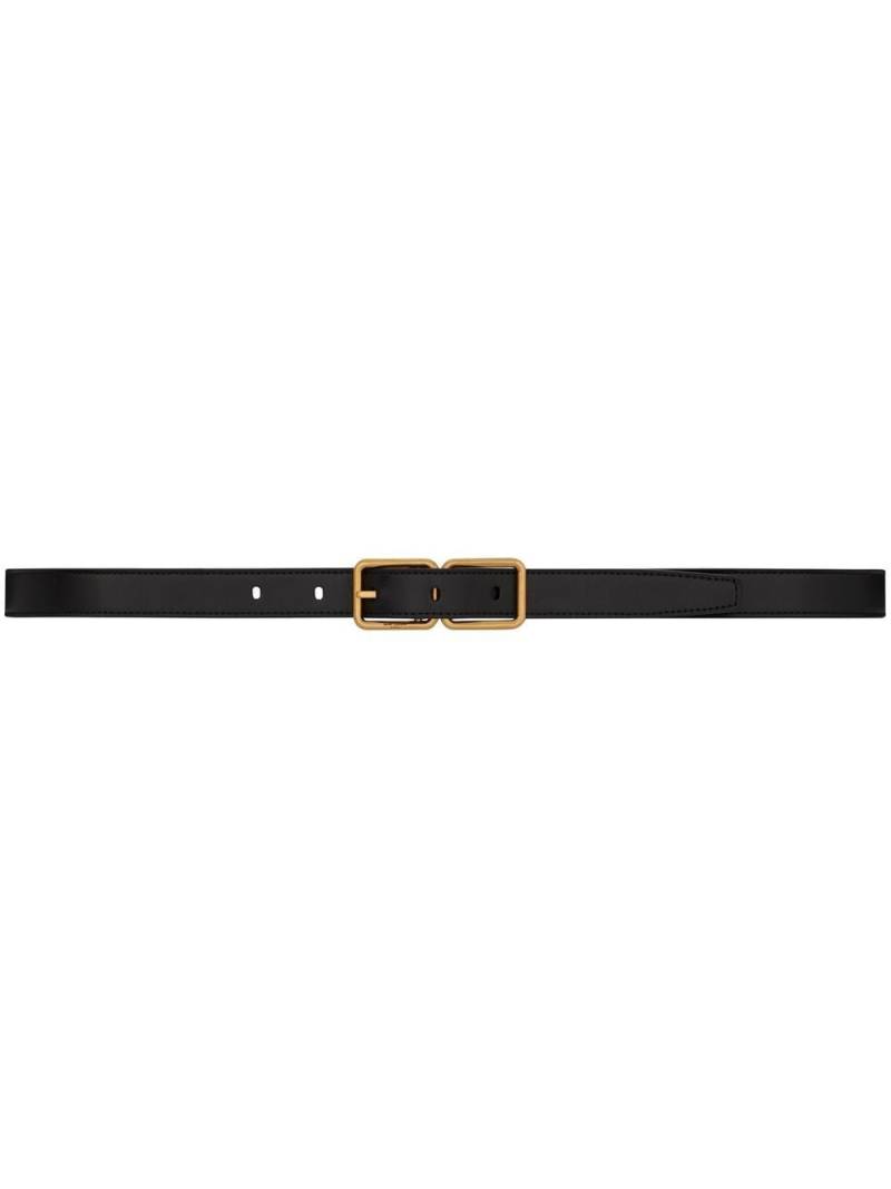 Saint Laurent double-buckle leather belt - Black von Saint Laurent