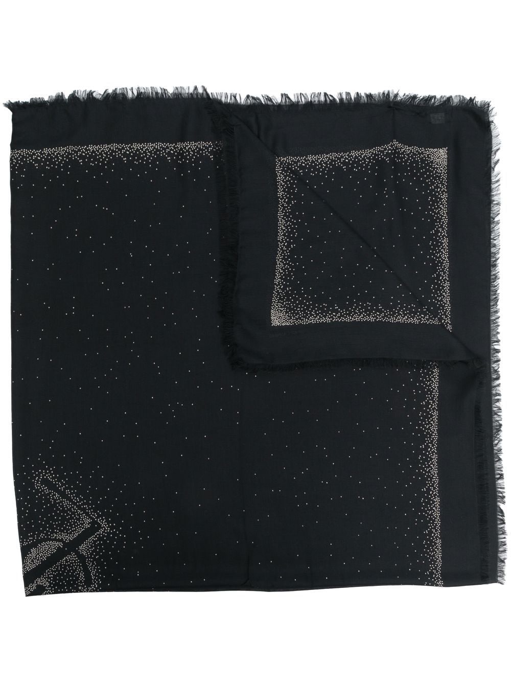 Saint Laurent embroidered raw-edge scarf - Black von Saint Laurent