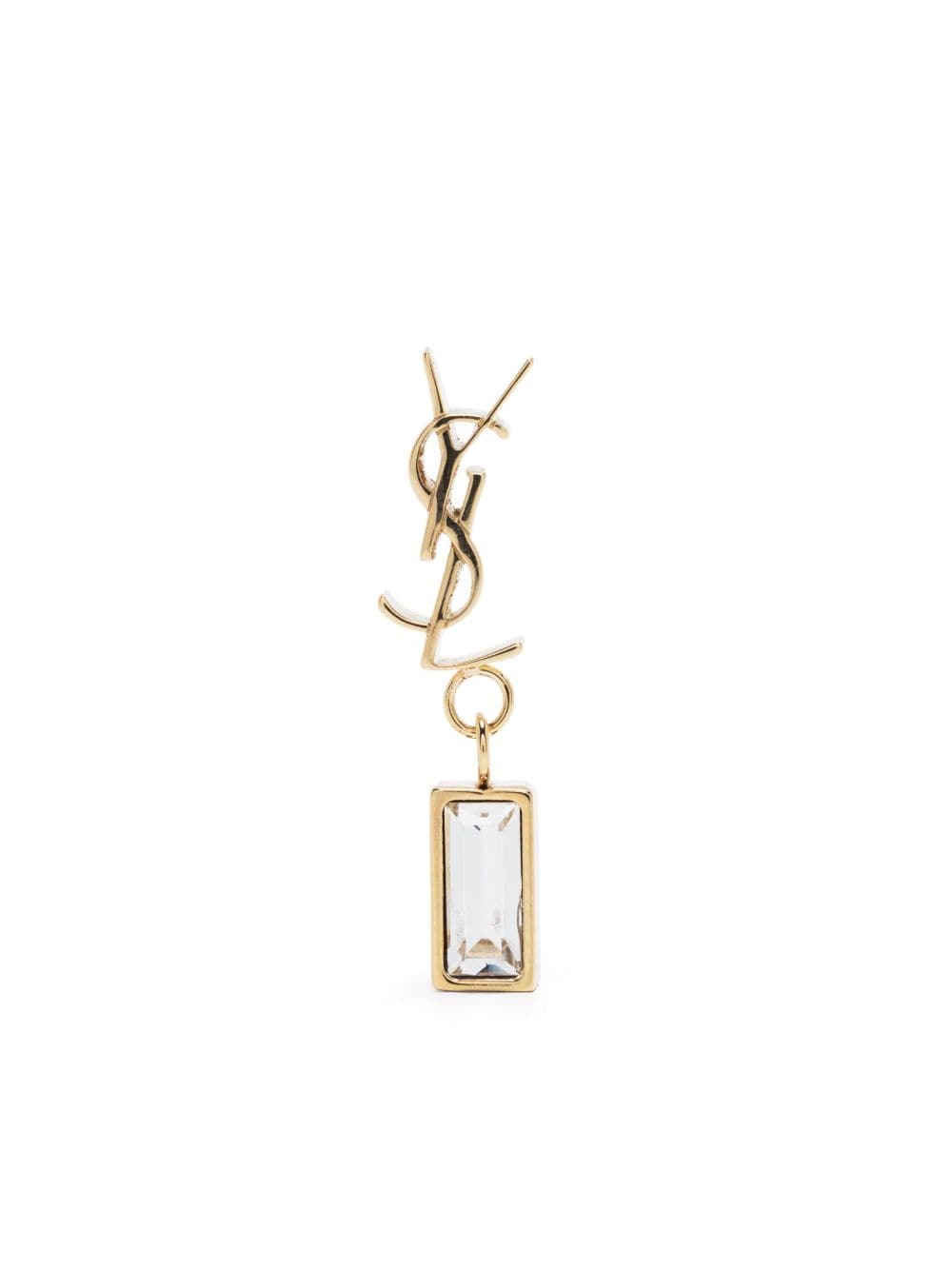 Saint Laurent engraved-logo crystal-embellished earring - Gold von Saint Laurent