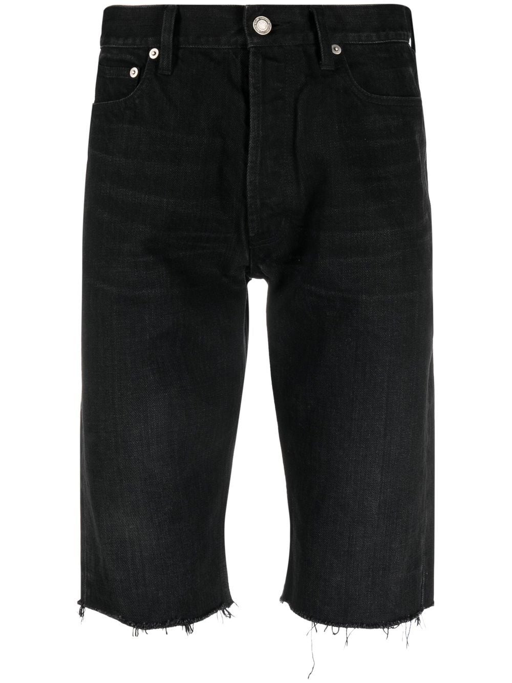 Saint Laurent frayed-edge denim shorts - Black von Saint Laurent