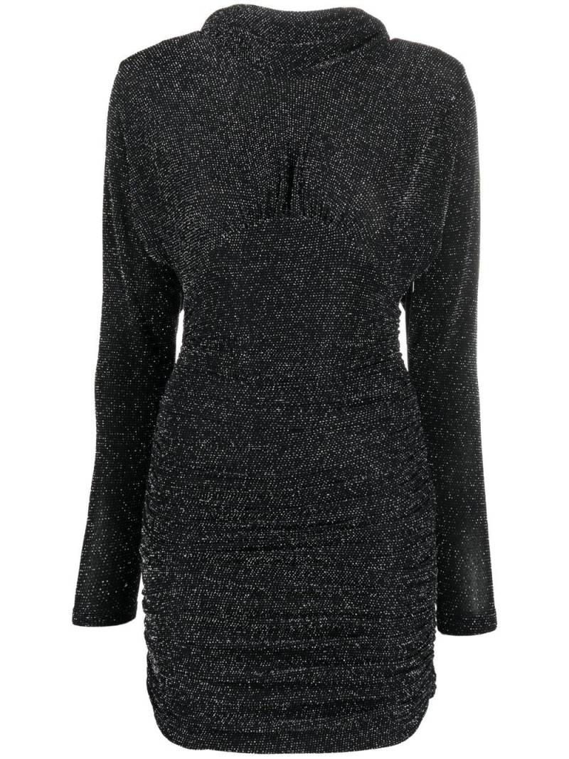 Saint Laurent glittery draped-back mini dress - Black von Saint Laurent