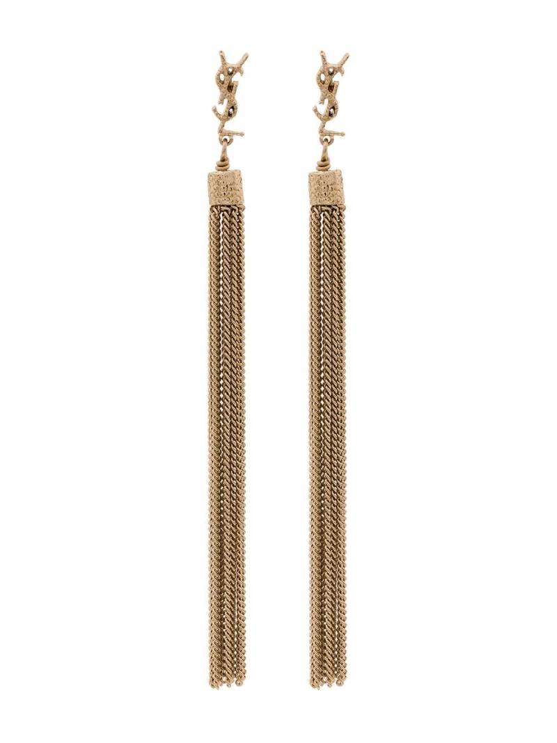 Saint Laurent Loulou chain tassel earrings - Gold von Saint Laurent