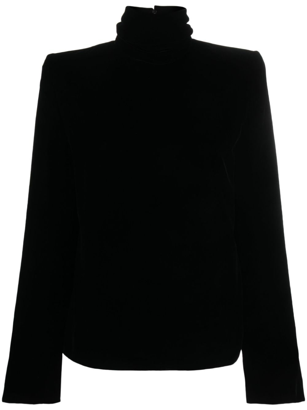 Saint Laurent high-neck velvet blouse - Black von Saint Laurent