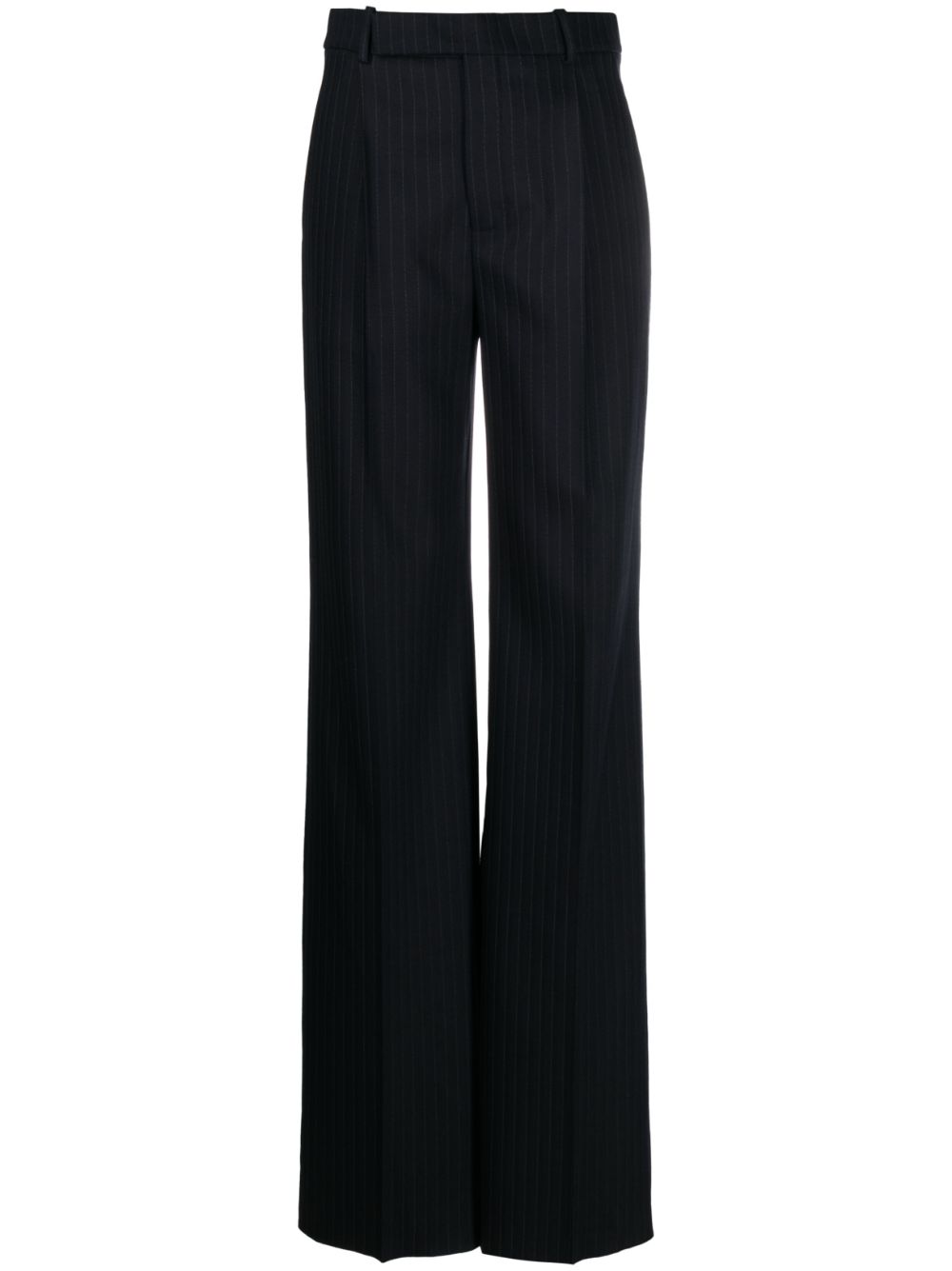 Saint Laurent high-waist pinstripe trousers - Blue von Saint Laurent