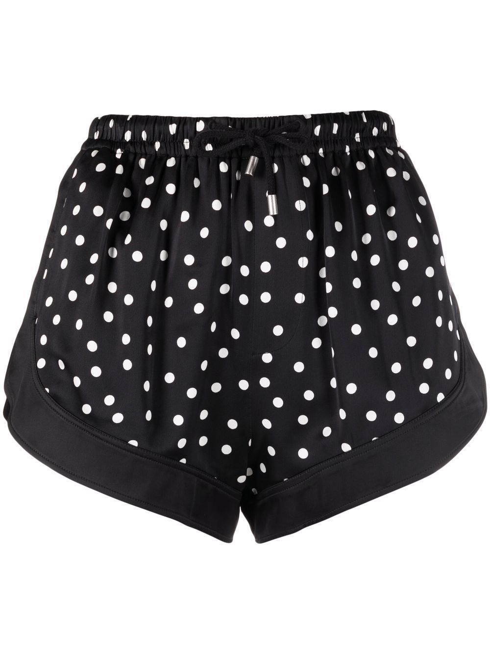 Saint Laurent high-waist polka-dot silk shorts - Black von Saint Laurent