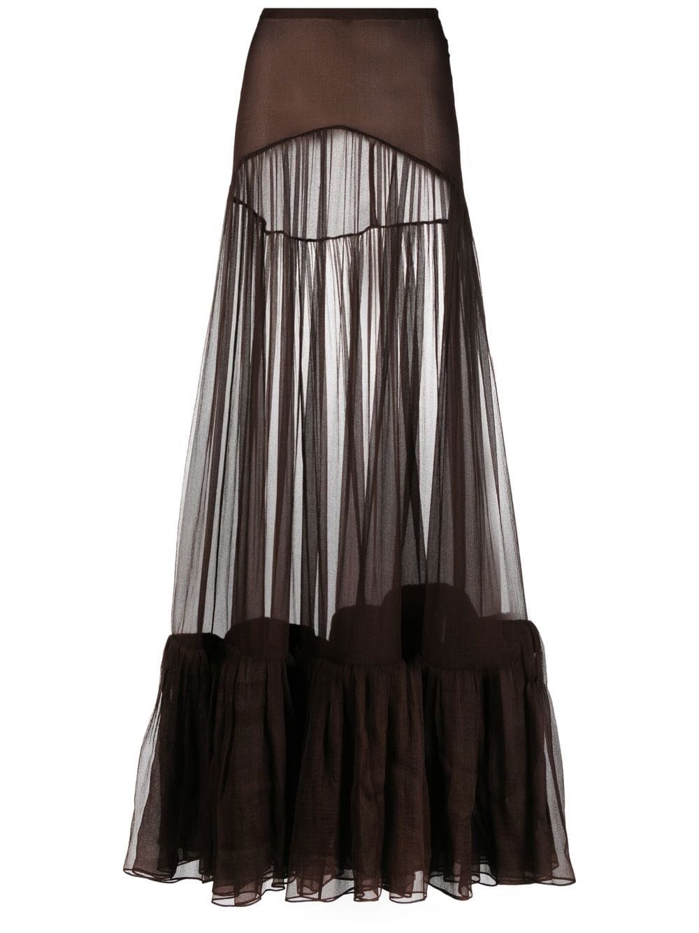 Saint Laurent high-waisted maxi skirt - Brown von Saint Laurent