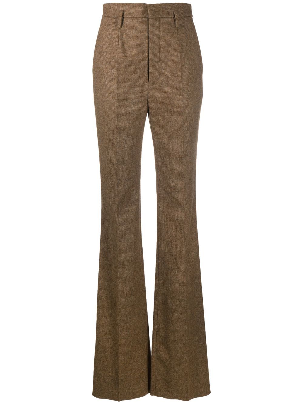 Saint Laurent high-waisted wool trousers - Brown von Saint Laurent