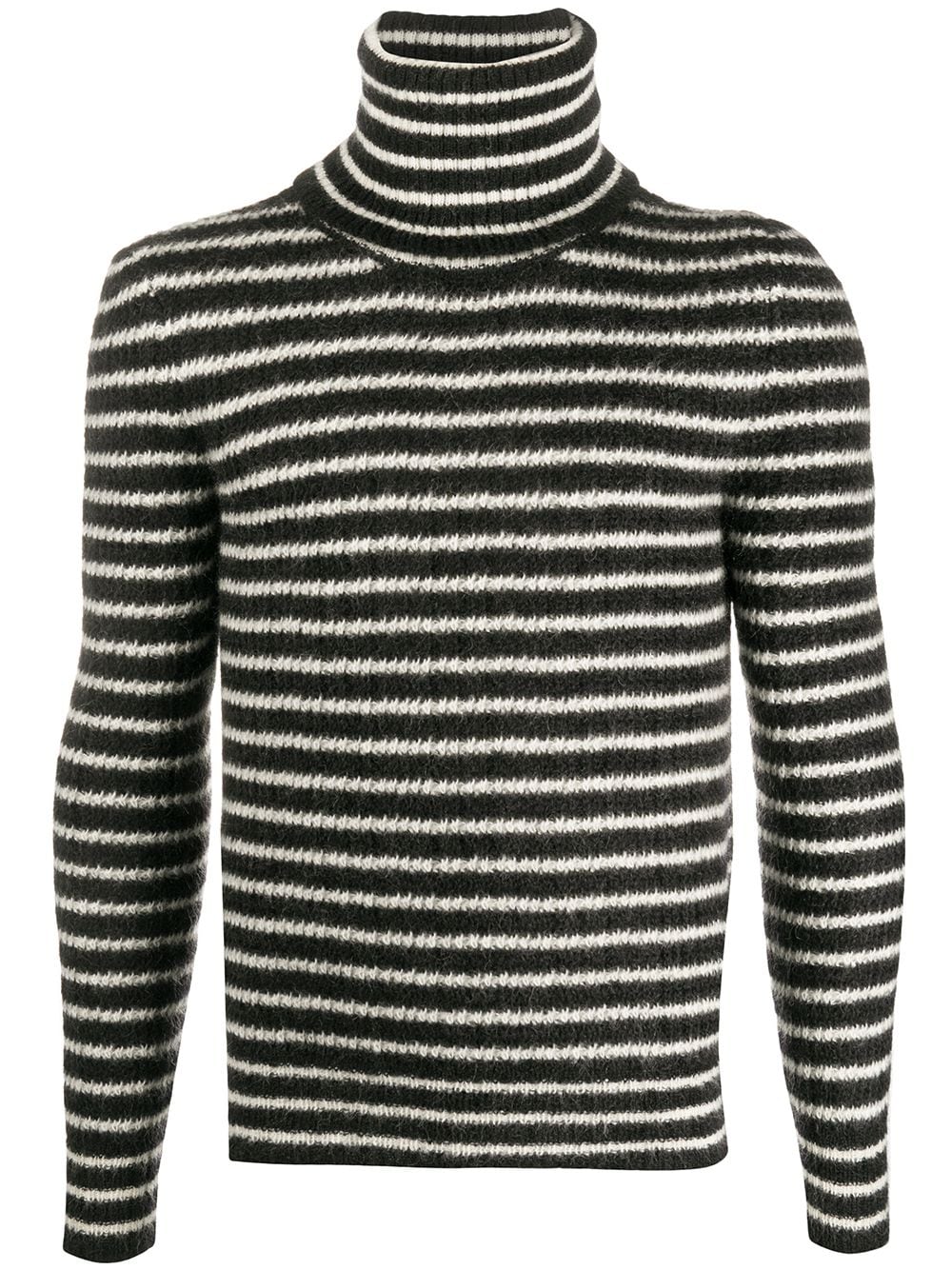 Saint Laurent horizontal-stripe roll-neck jumper - Black von Saint Laurent