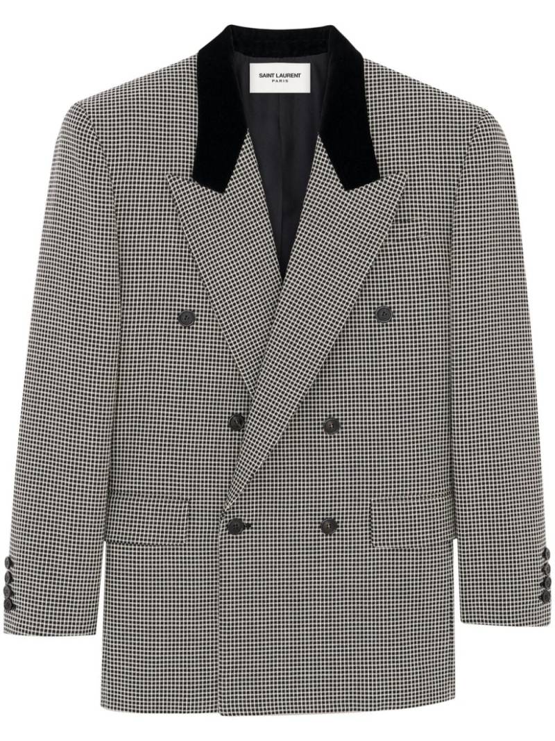 Saint Laurent houndstooth wool blazer - Black von Saint Laurent