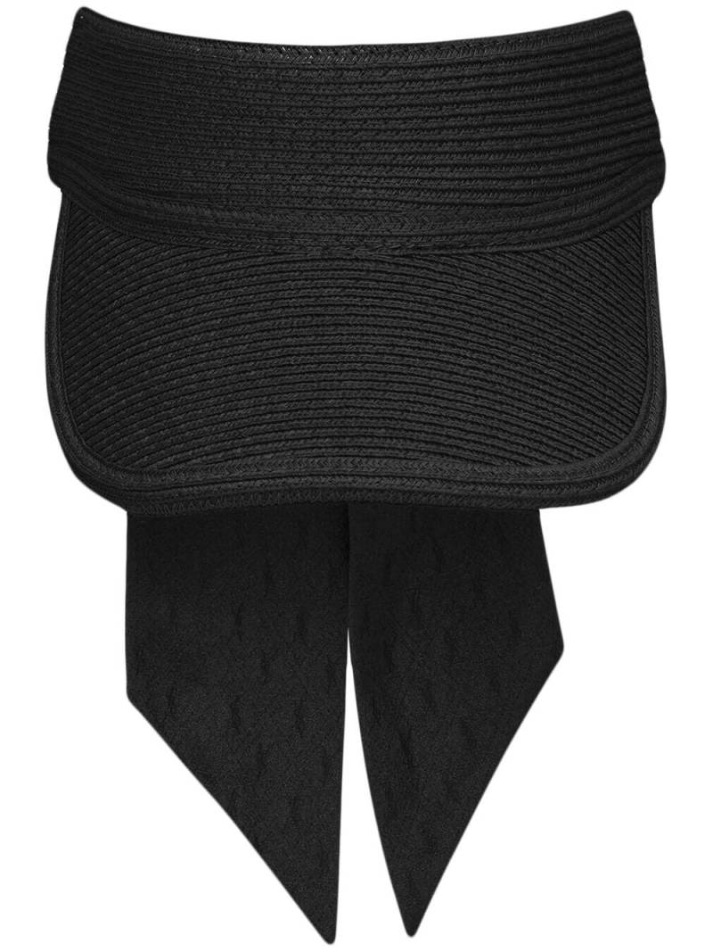 Saint Laurent interwoven tie-fastening visor hat - Black von Saint Laurent