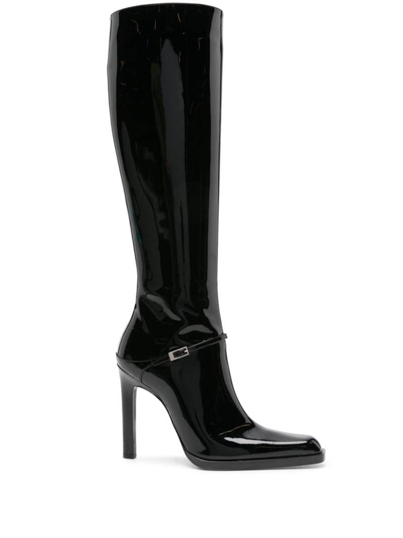 Saint Laurent knee-high patent boots - Black von Saint Laurent