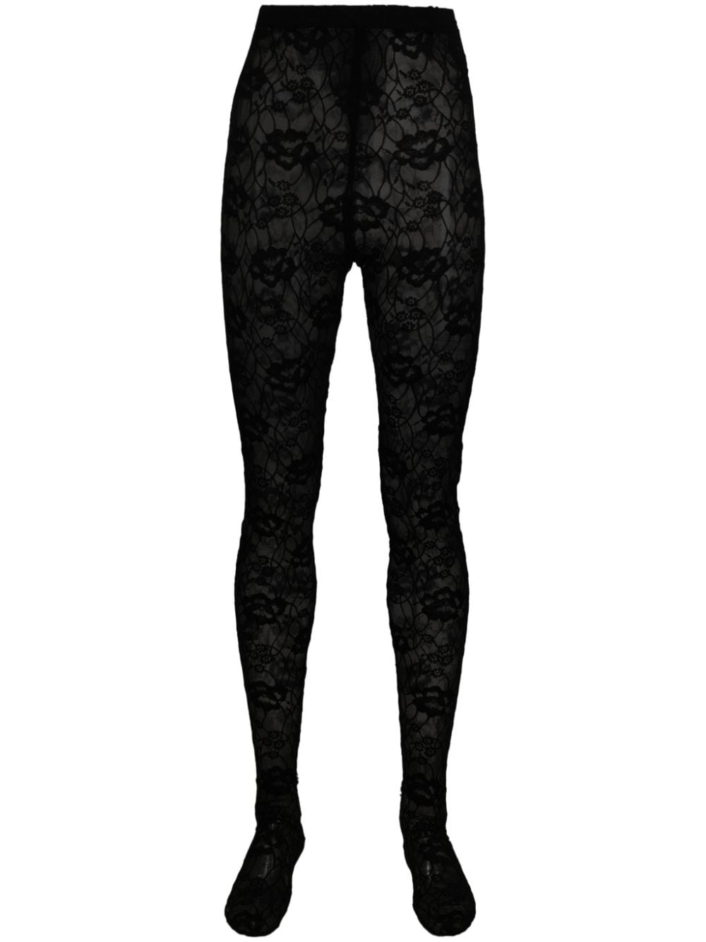 Saint Laurent lace-detailing stretch-design tights - Black von Saint Laurent