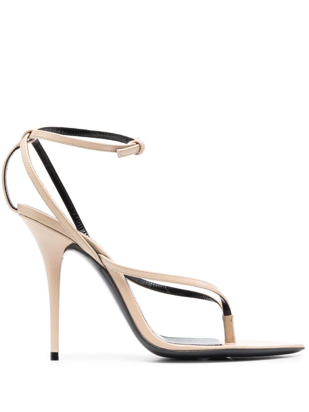 Saint Laurent leather stiletto sandals - Brown von Saint Laurent
