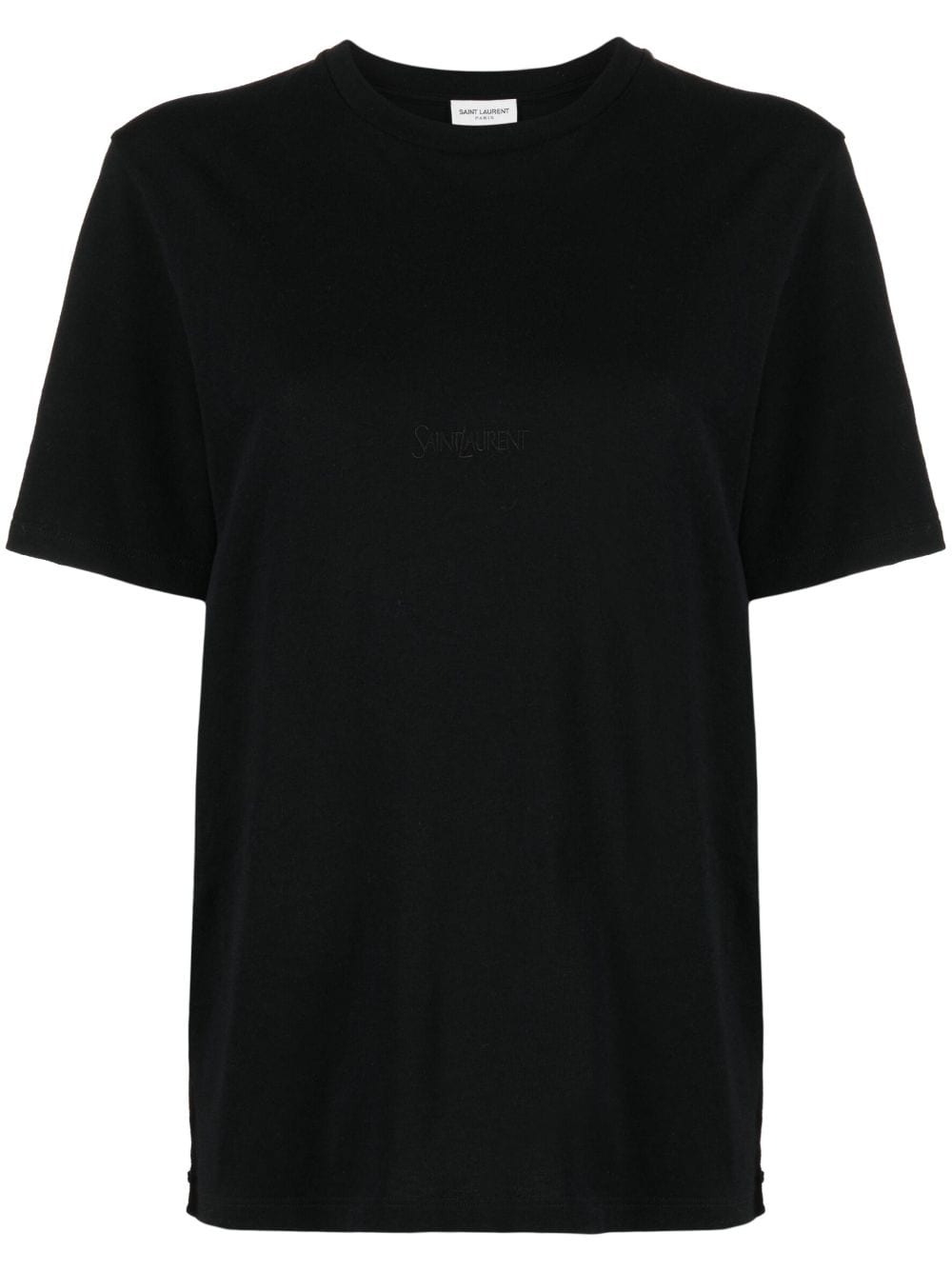 Saint Laurent logo-embroidered cotton T-shirt - Black von Saint Laurent