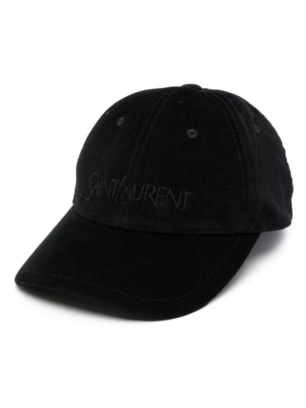 Saint Laurent logo-embroidered cotton cap - Black von Saint Laurent