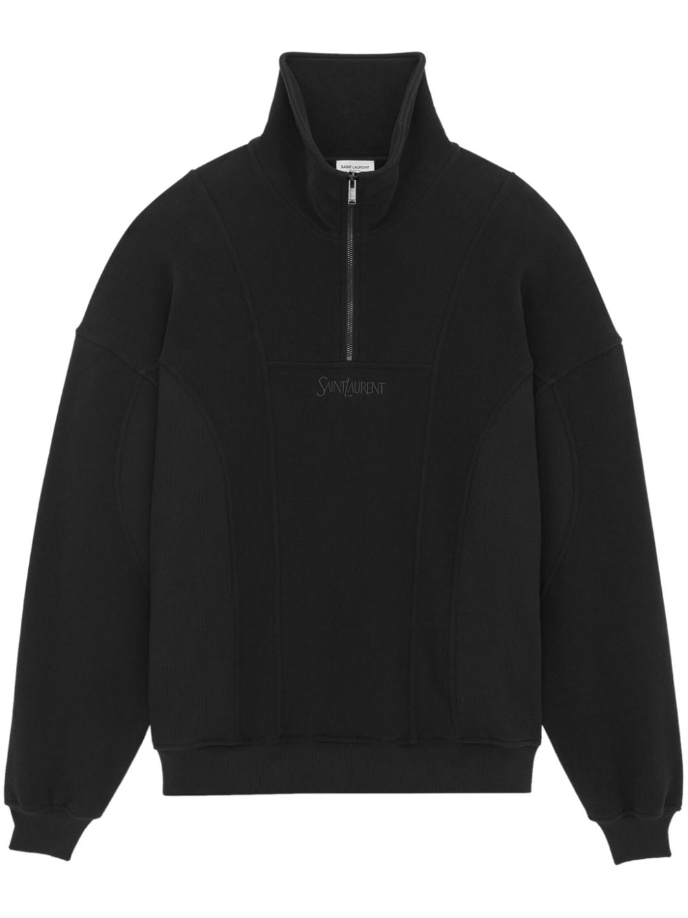 Saint Laurent logo-embroidered cotton sweatshirt - Black von Saint Laurent