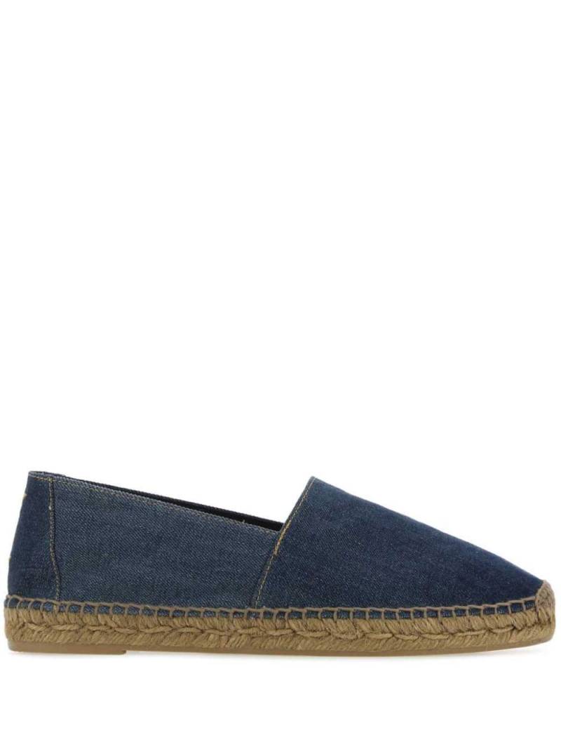 Saint Laurent logo-embroidered denim espadrilles - Blue von Saint Laurent