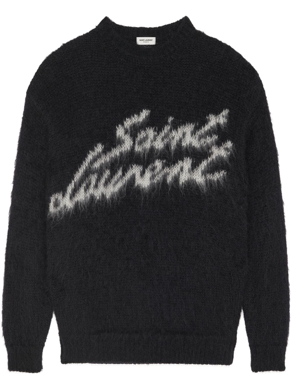 Saint Laurent logo intarsia-knit jumper - Black von Saint Laurent