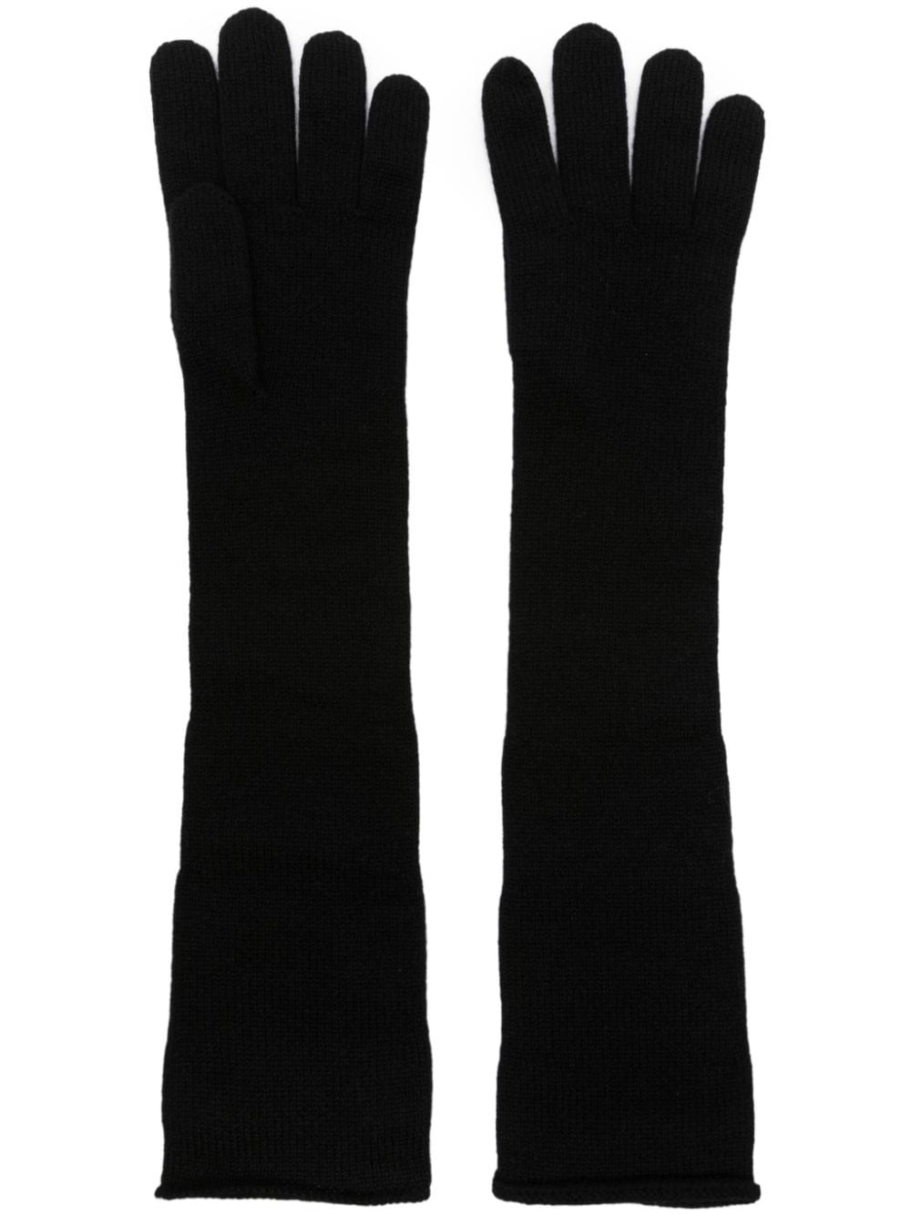 Saint Laurent logo-patch cashmere gloves - Black von Saint Laurent