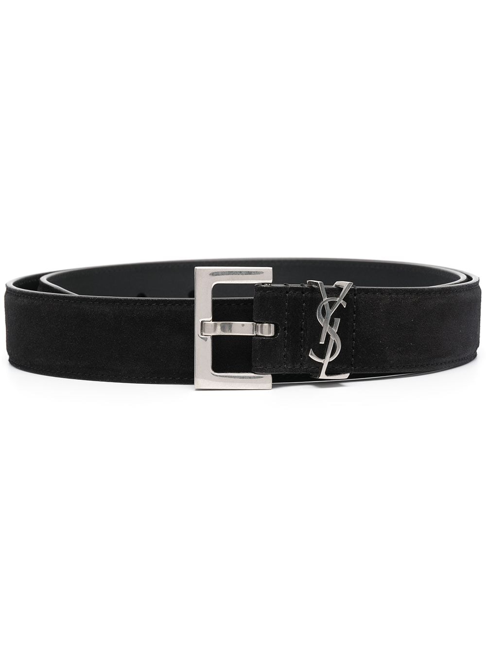 Saint Laurent logo plaque belt - Black von Saint Laurent