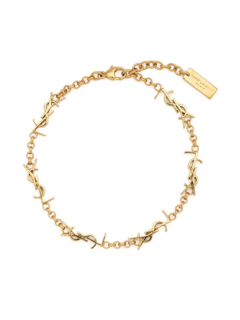 Saint Laurent logo-plaque chain bracelet - Gold von Saint Laurent