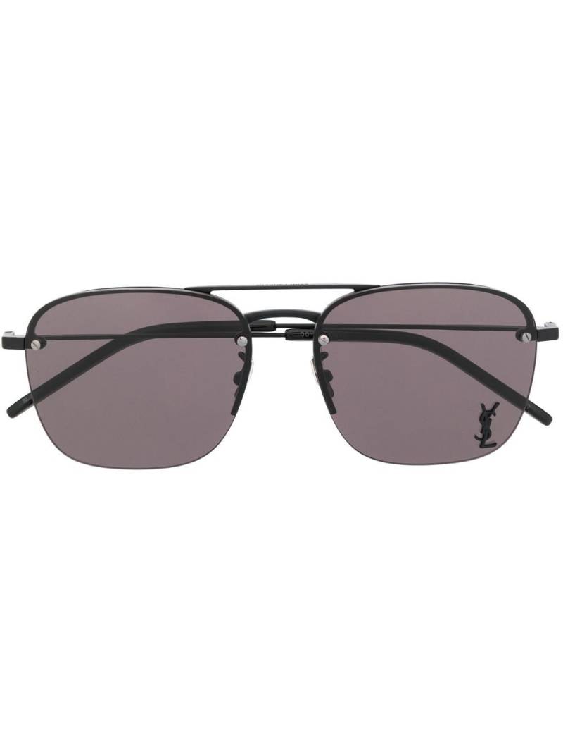 Saint Laurent logo-plaque sunglasses - Black von Saint Laurent