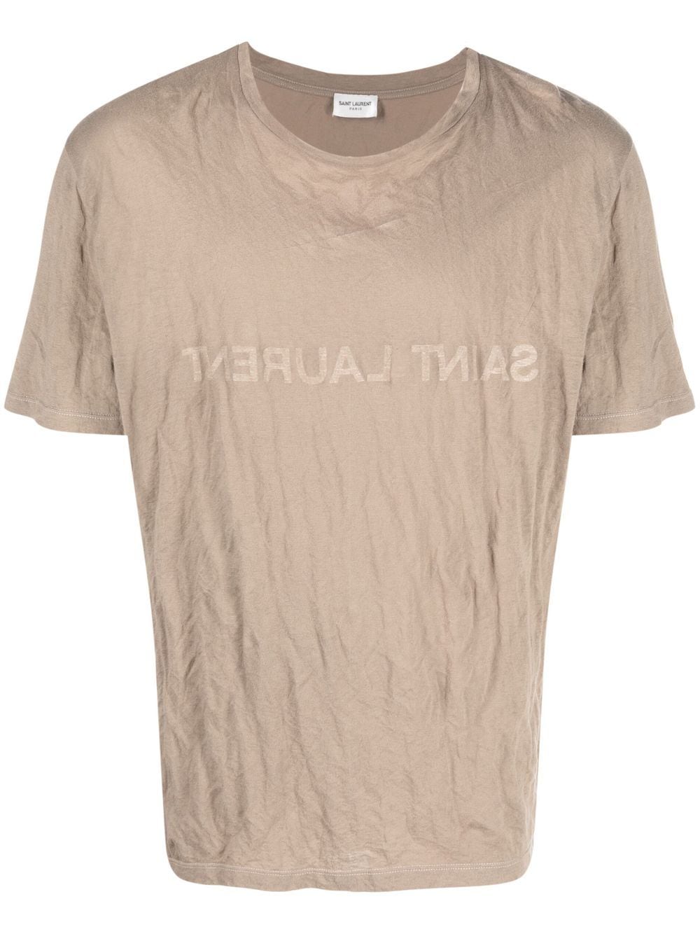 Saint Laurent logo-print cotton T-shirt - Neutrals von Saint Laurent