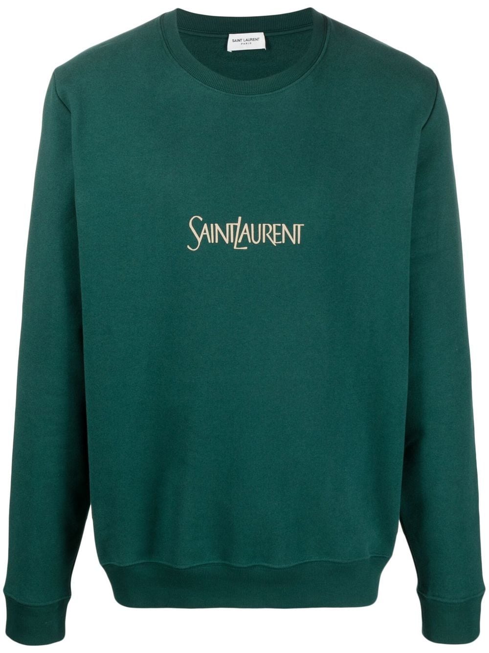 Saint Laurent logo-print cotton sweatshirt - Green von Saint Laurent