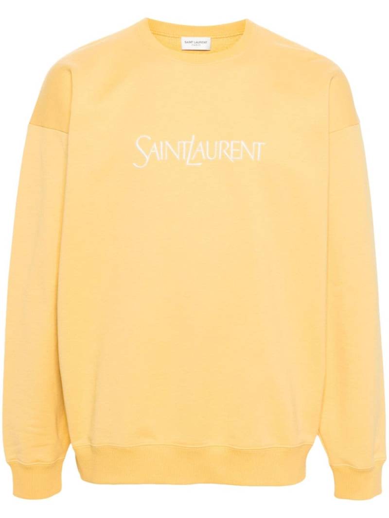 Saint Laurent logo-print cotton sweatshirt - Yellow von Saint Laurent