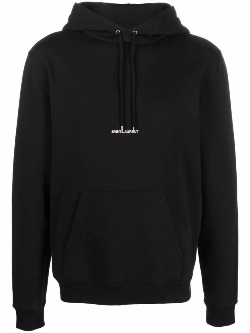 Saint Laurent logo-print hoodie - Black von Saint Laurent