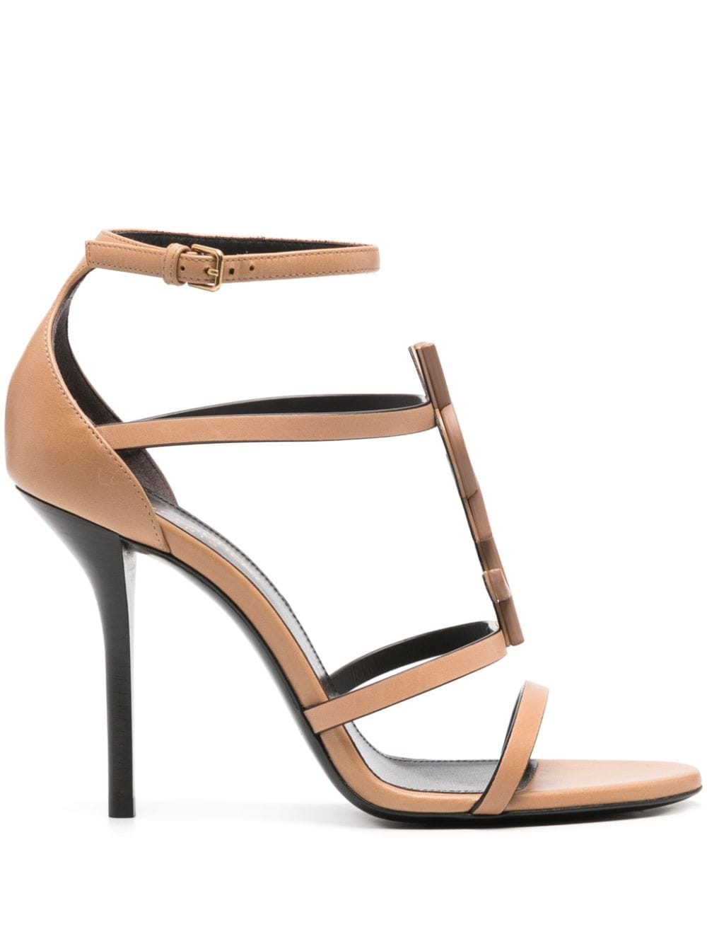 Saint Laurent logo strappy sandals - Brown von Saint Laurent