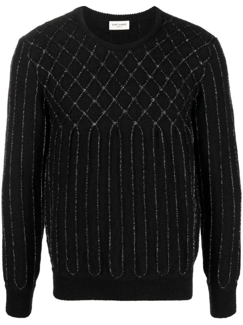 Saint Laurent lurex-detail long-sleeve jumper - Black von Saint Laurent