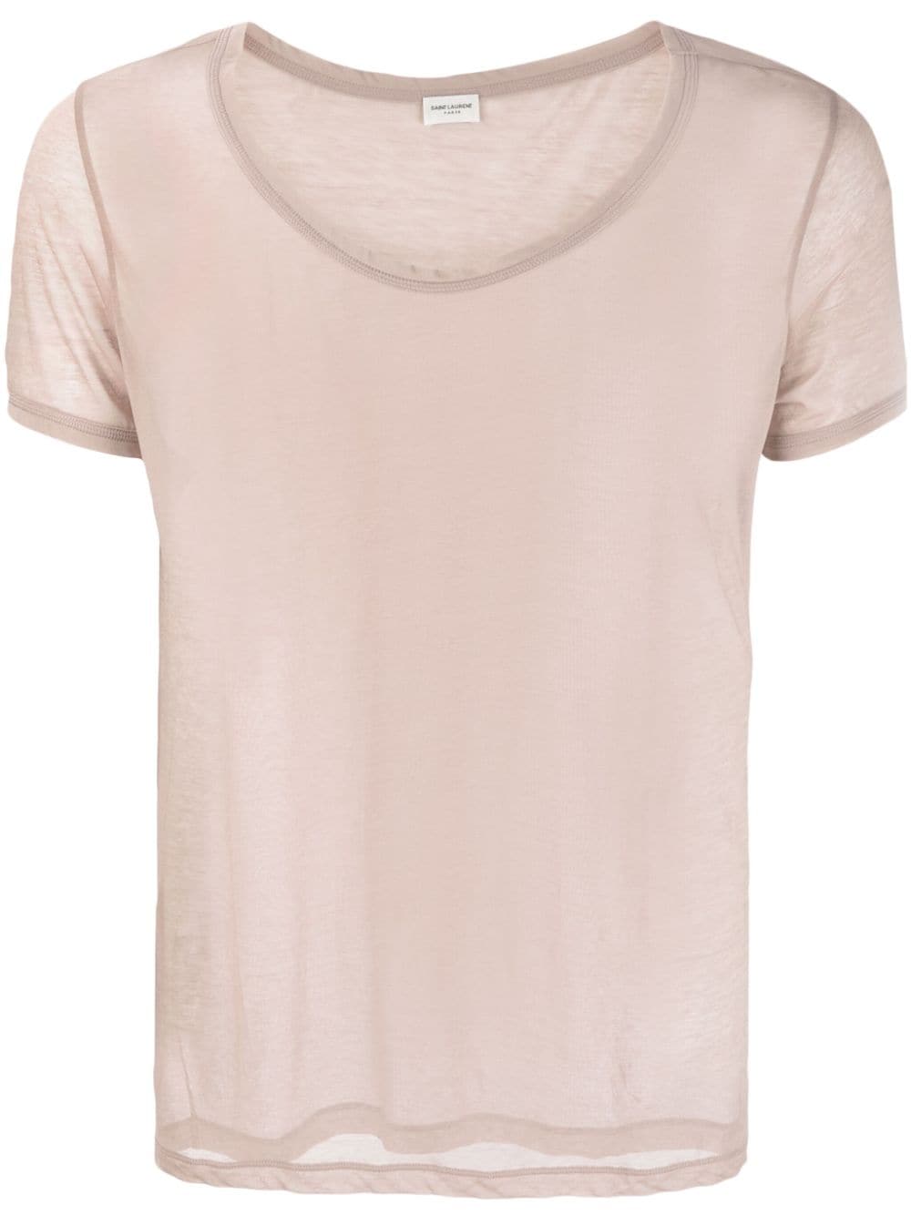 Saint Laurent mélange-effect sheer cotton T-shirt - Neutrals von Saint Laurent