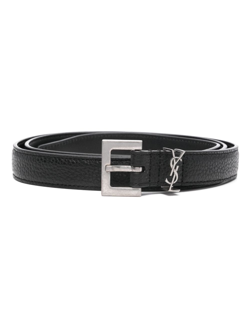 Saint Laurent monogram appliqué adjustable belt - Black von Saint Laurent