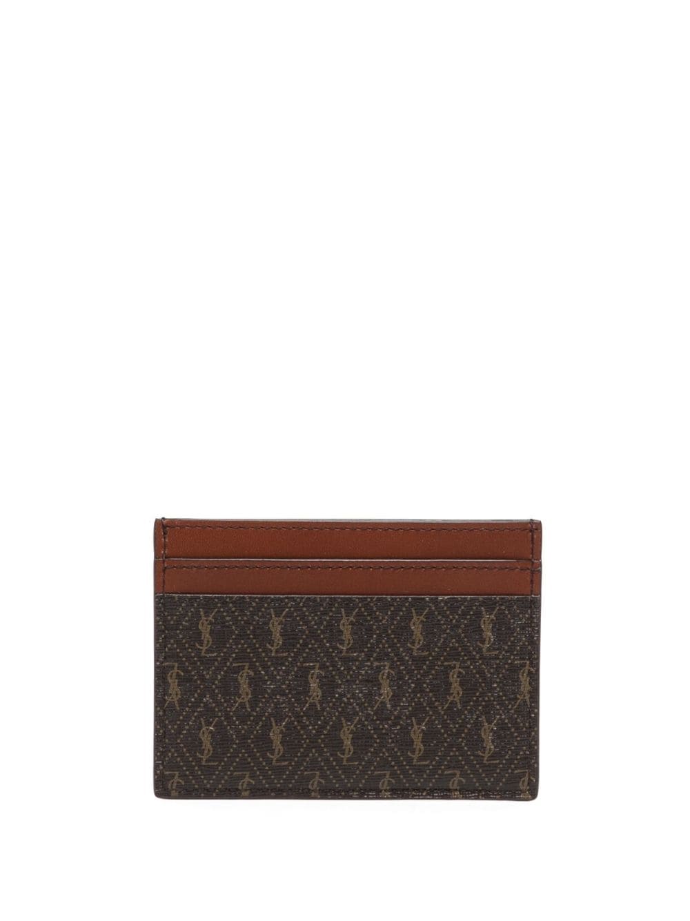 Saint Laurent monogram-print leather cardholder - Brown von Saint Laurent