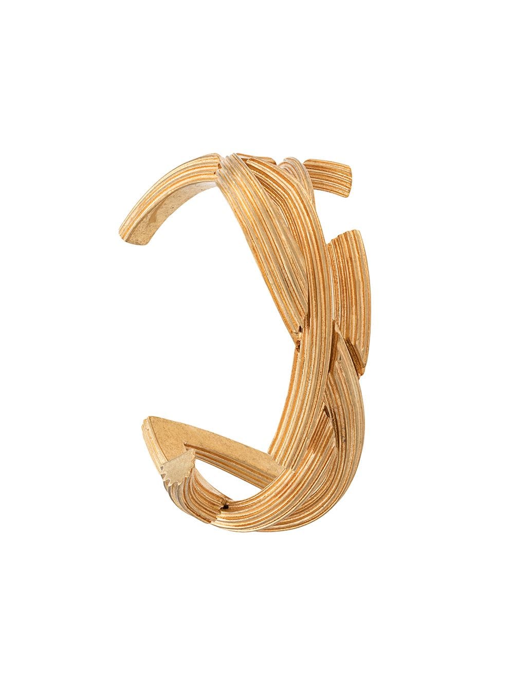 Saint Laurent monogram textured cuff bracelet - Gold von Saint Laurent
