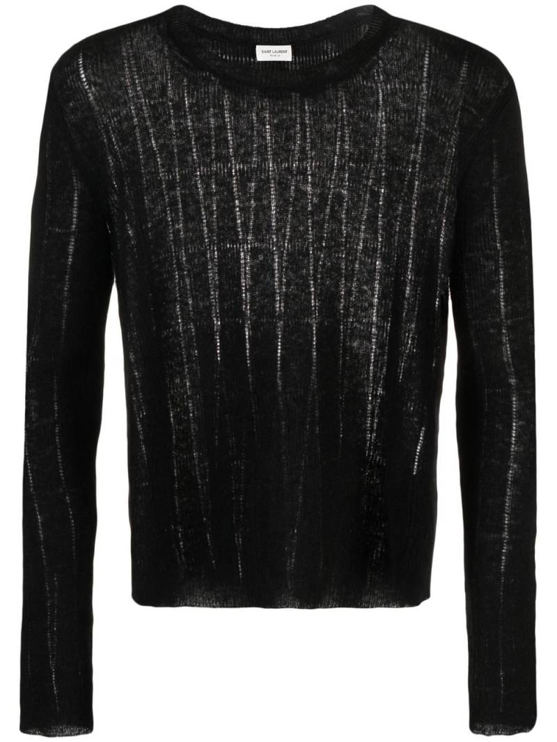 Saint Laurent openwork rib-knit jumper - Black von Saint Laurent