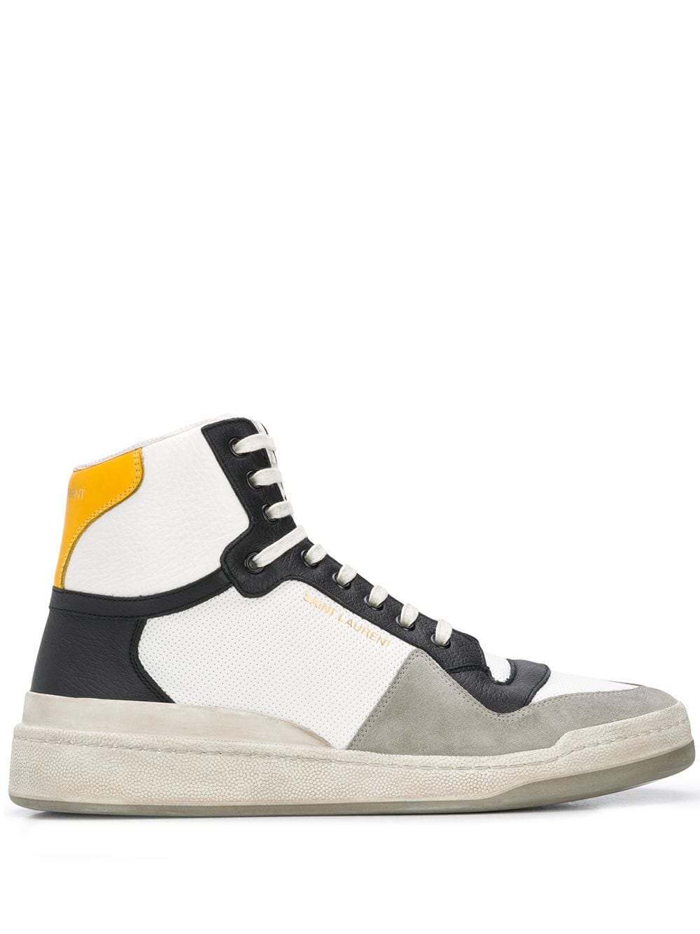 Saint Laurent panelled high-top sneakers - White von Saint Laurent