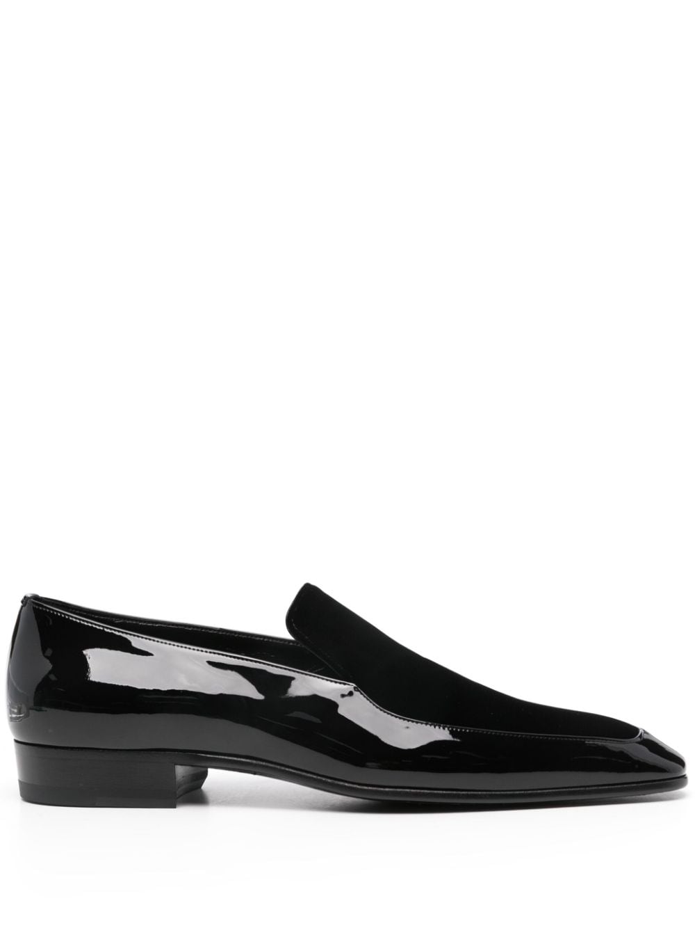 Saint Laurent panelled polished leather loafers - Black von Saint Laurent