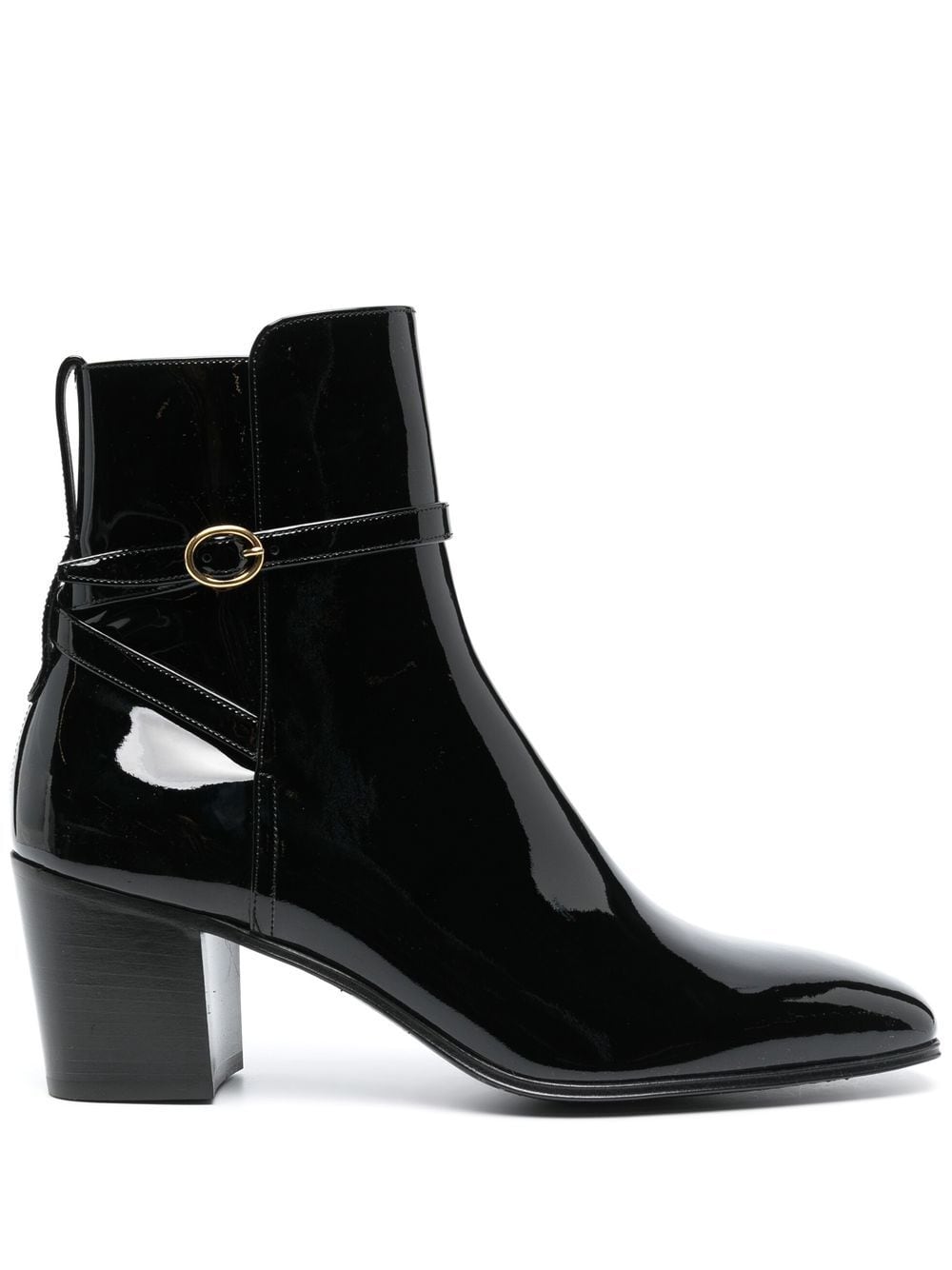 Saint Laurent patent 70mm ankle boots - Black von Saint Laurent