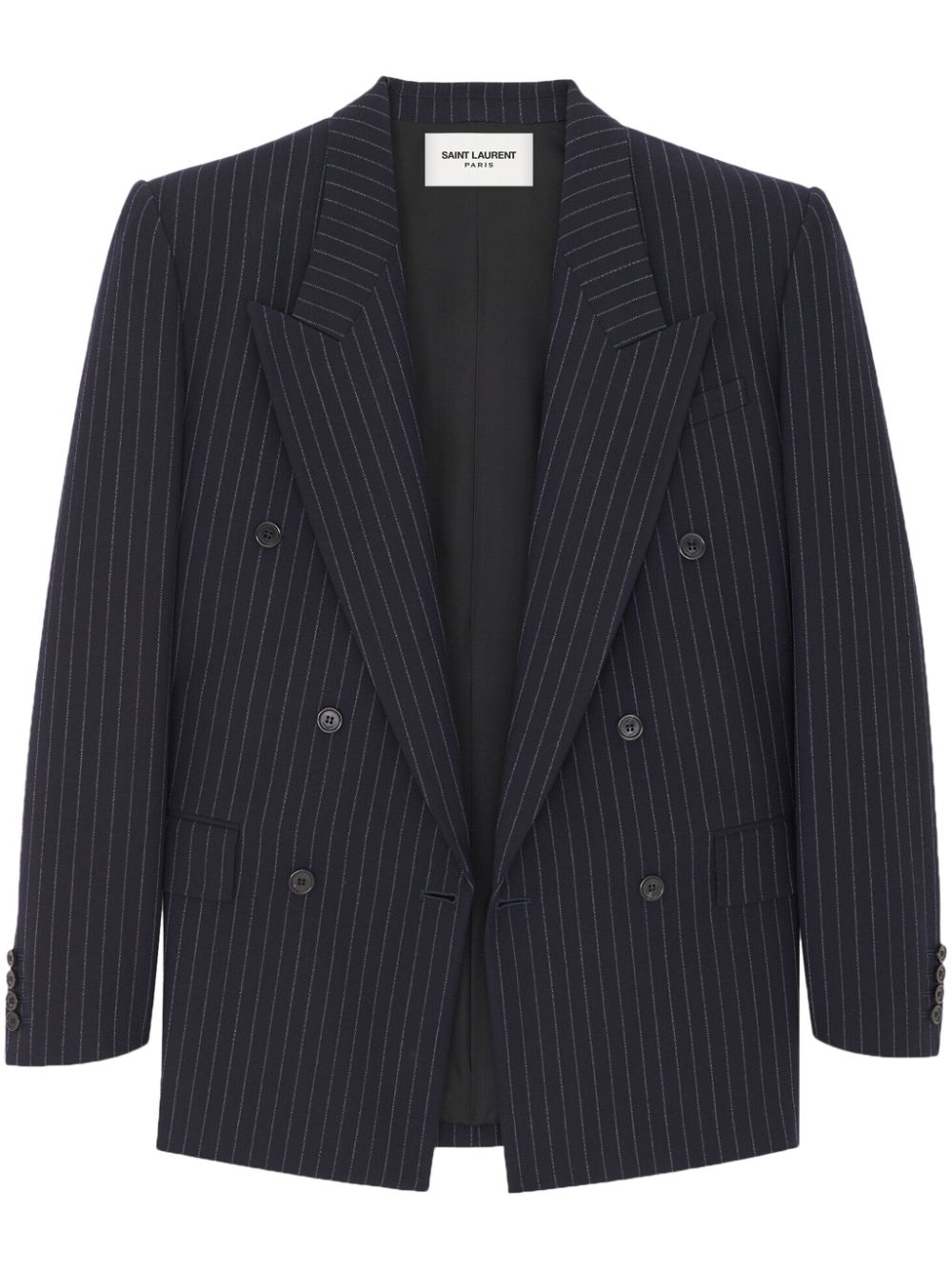 Saint Laurent pinstripe virgin-wool blazer - Blue von Saint Laurent