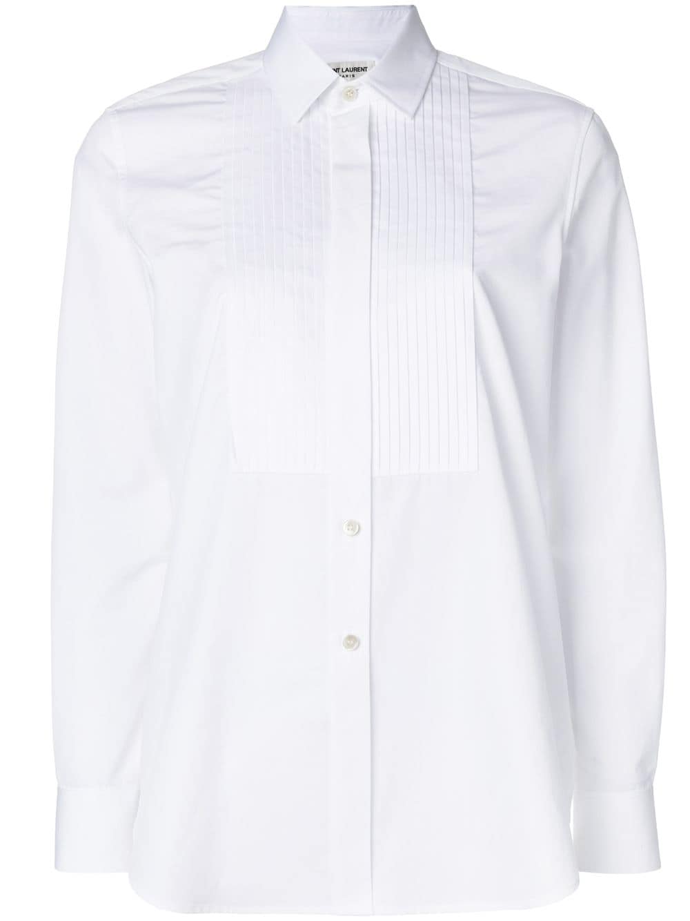 Saint Laurent pleated placket shirt - White von Saint Laurent