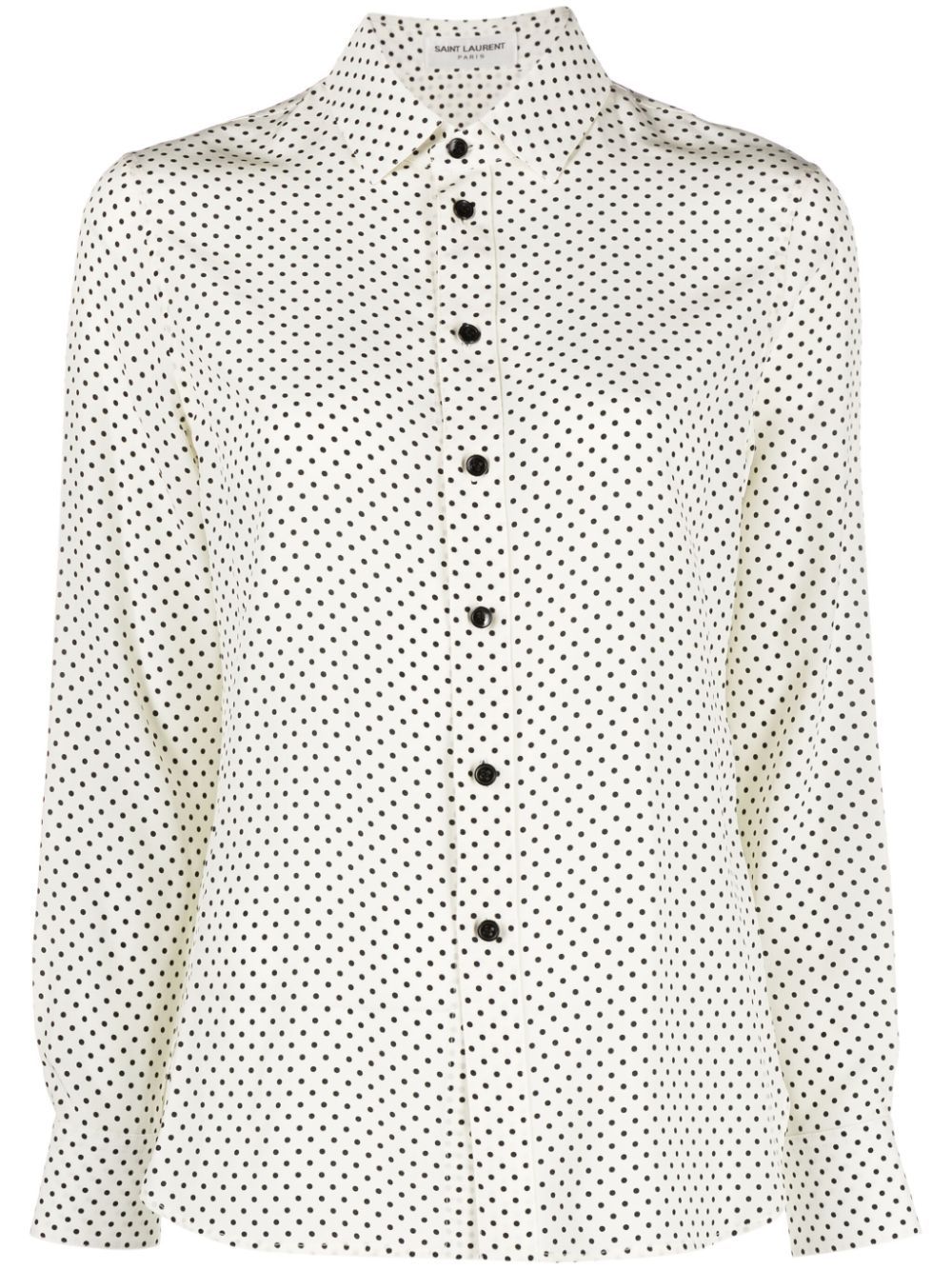 Saint Laurent polka dot-print silk shirt - Neutrals von Saint Laurent