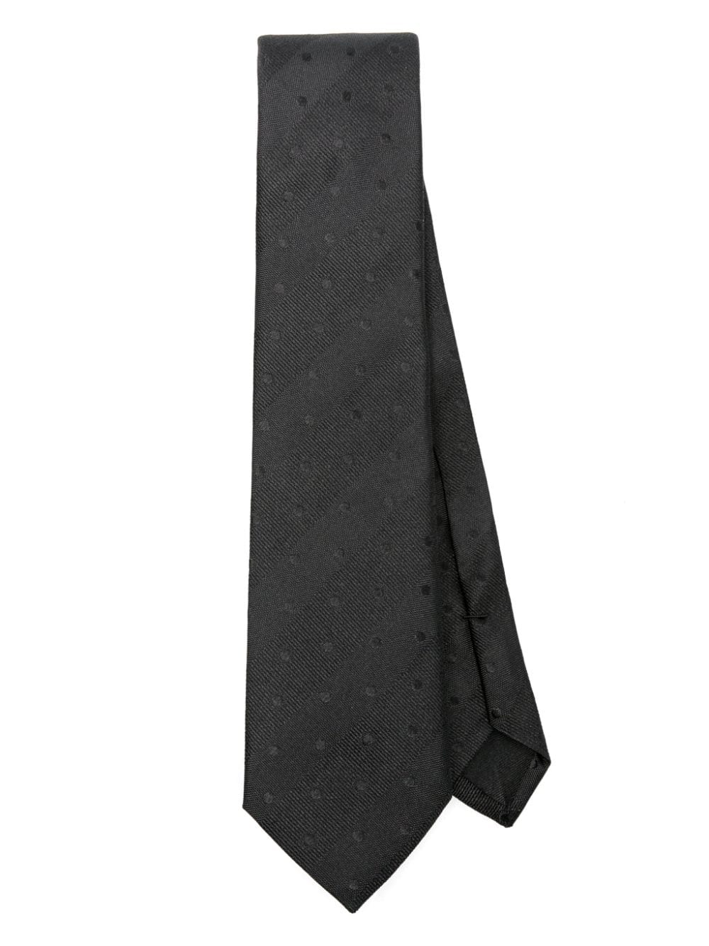 Saint Laurent polka-dot striped silk tie - Black von Saint Laurent