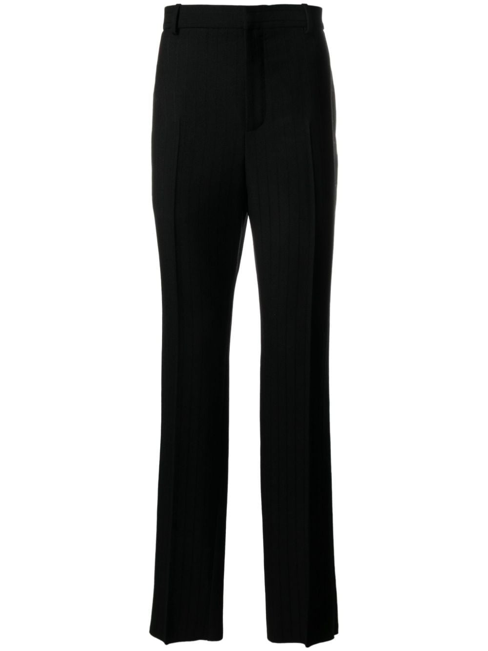 Saint Laurent pressed-crease pleated straight-leg trousers - Black von Saint Laurent