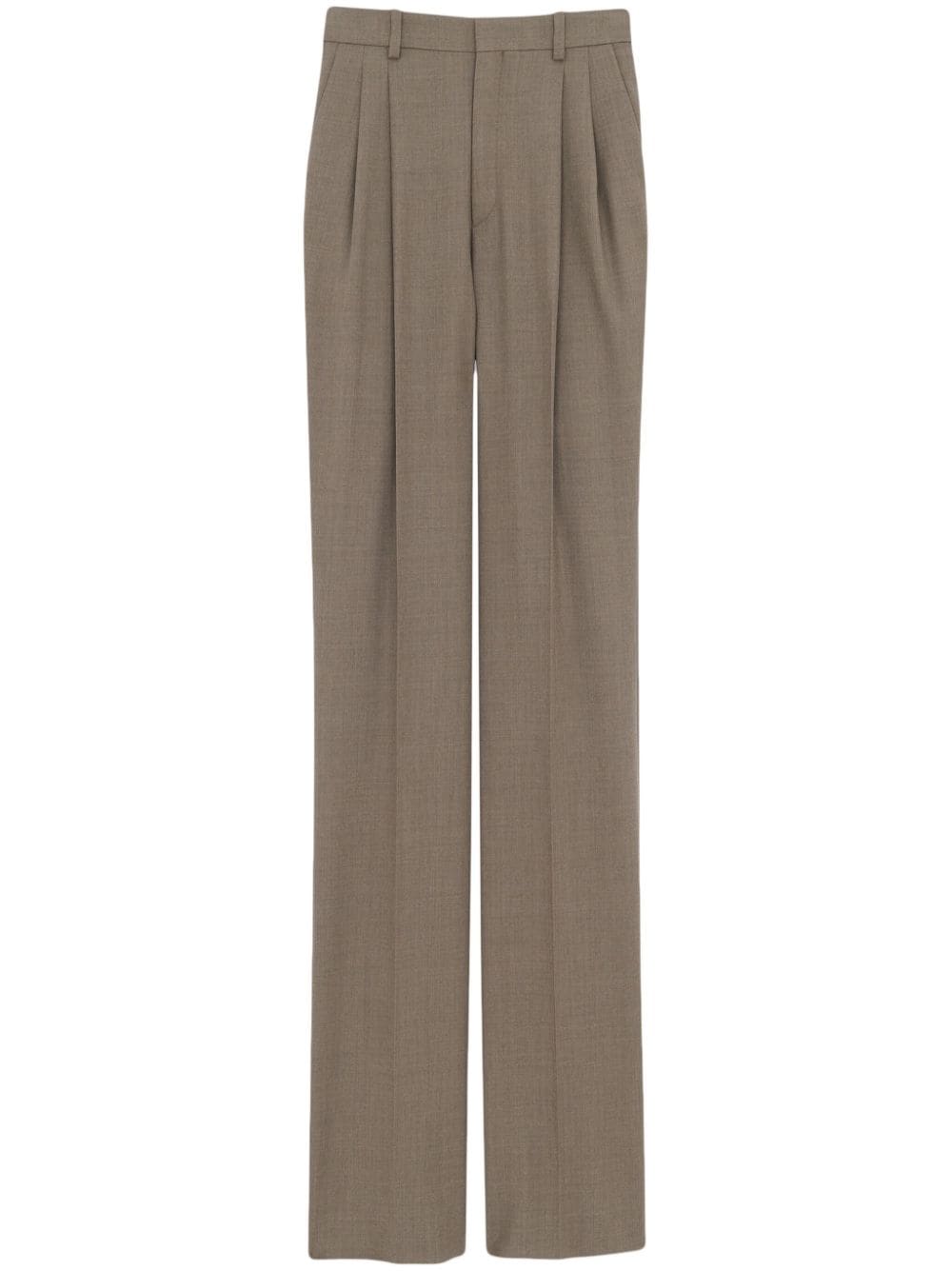 Saint Laurent pressed-crease tailored trousers - Neutrals von Saint Laurent